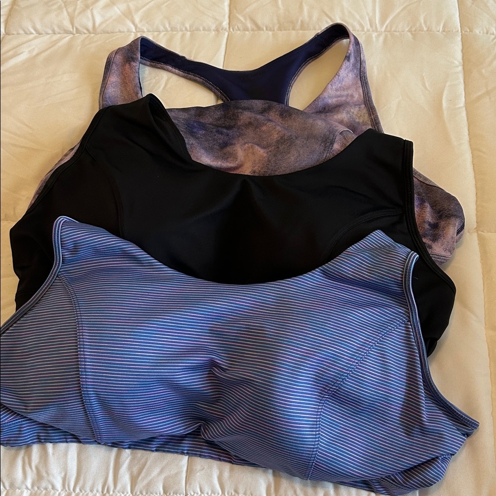 3 Tec Gear Racerback Sports Bra — Black, Blue and Purple 3X